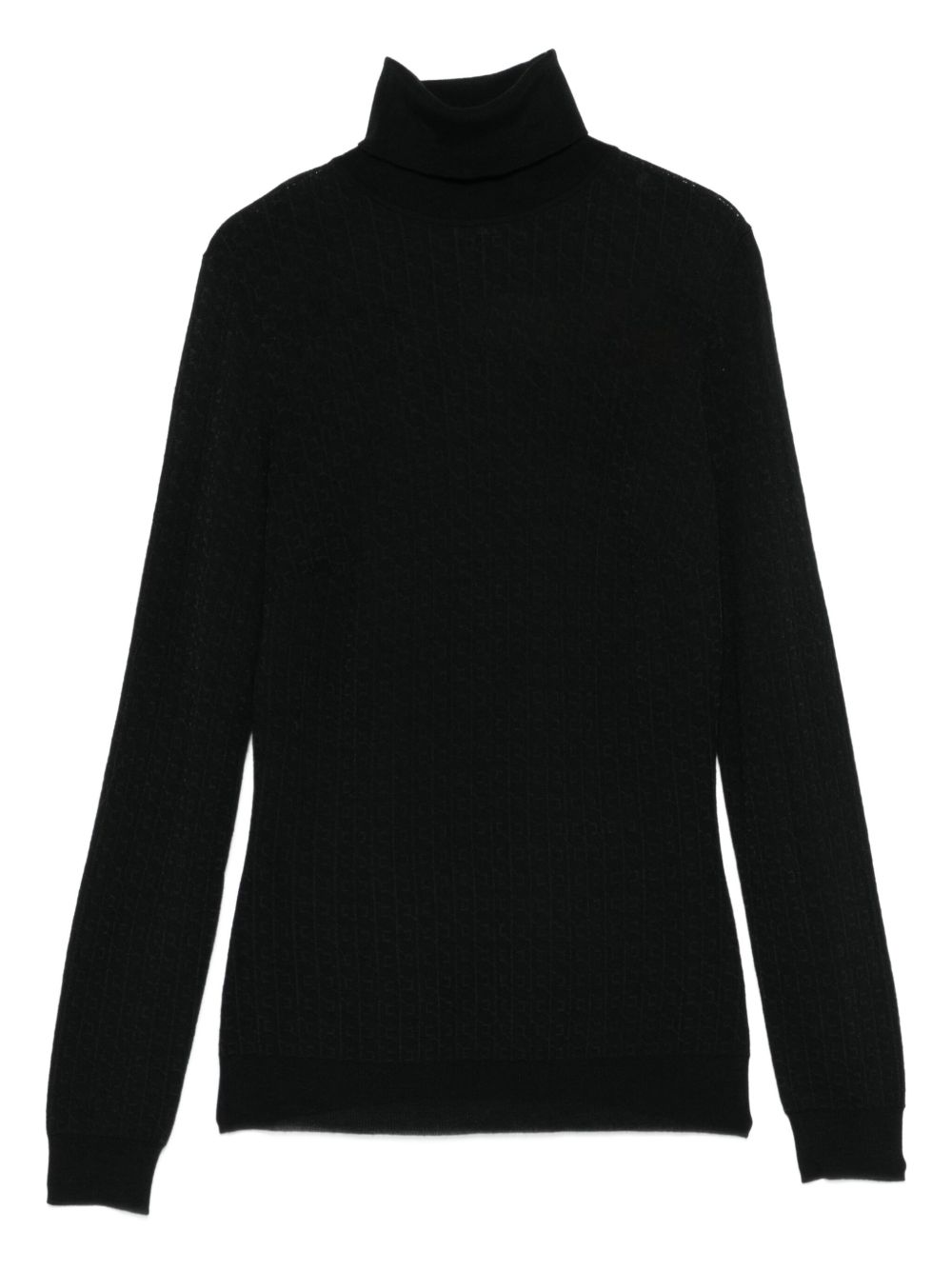 Pull col roulé en laine mélangée noire Elisabetta Franchi