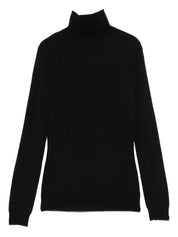 Pull col roulé en laine mélangée noire Elisabetta Franchi