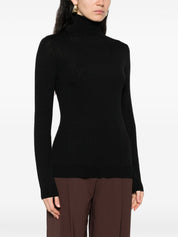 Pull col roulé en laine mélangée noire Elisabetta Franchi
