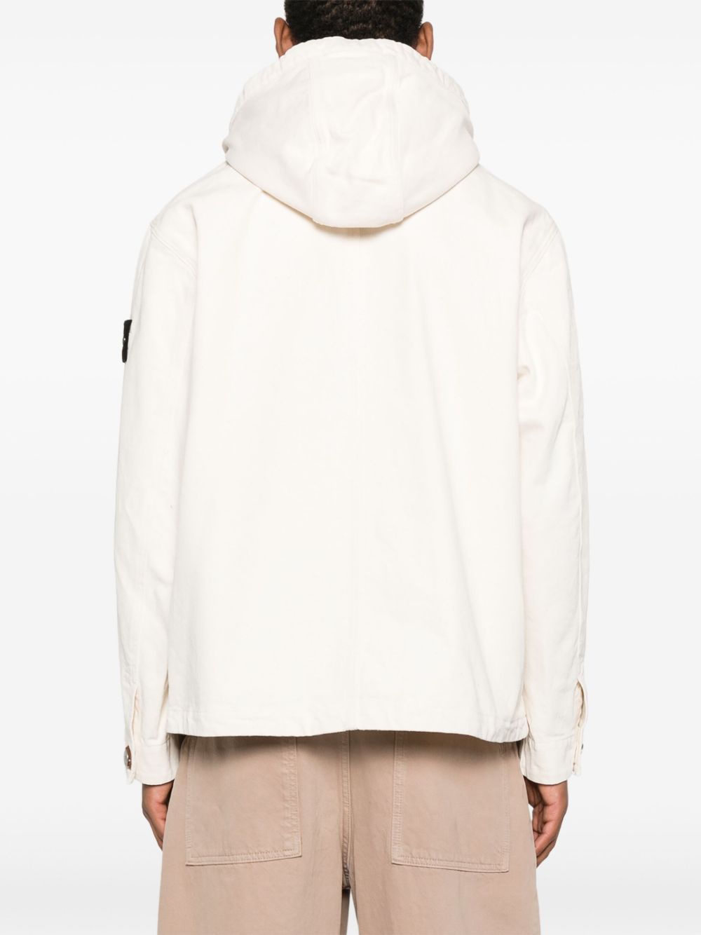 Abrigo parka color marfil de Stone Island Coats