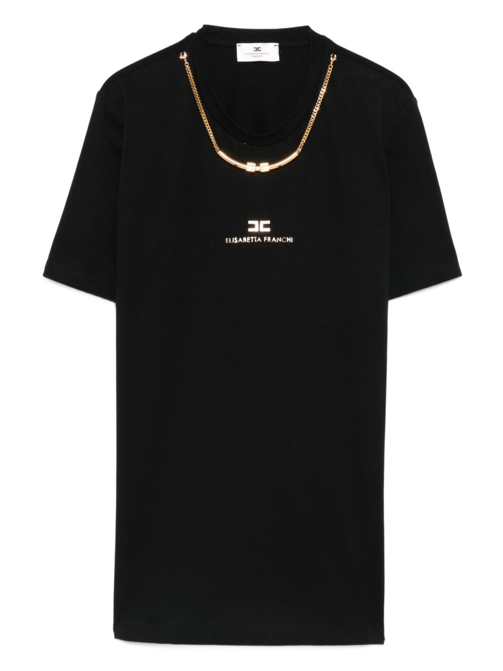 Elisabetta Franchi T-shirts and Polos Black cotton logo tee