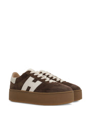 Hogan Pre Sneakers Brown Suede Platform — Women's Sneakers
