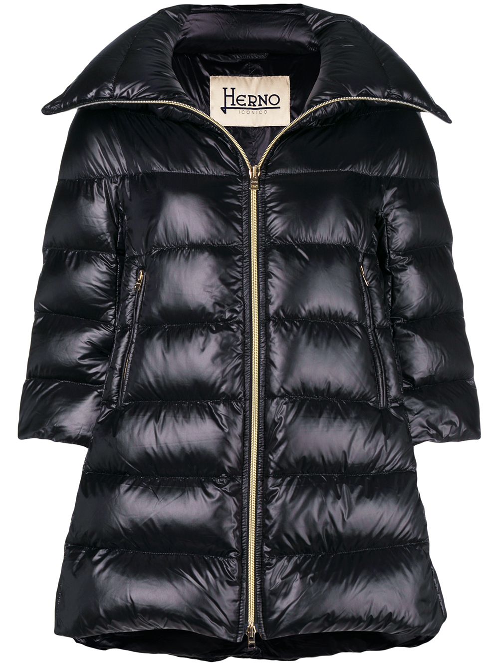 Herno Black Down Jacket — Cleofe Midi Puffer