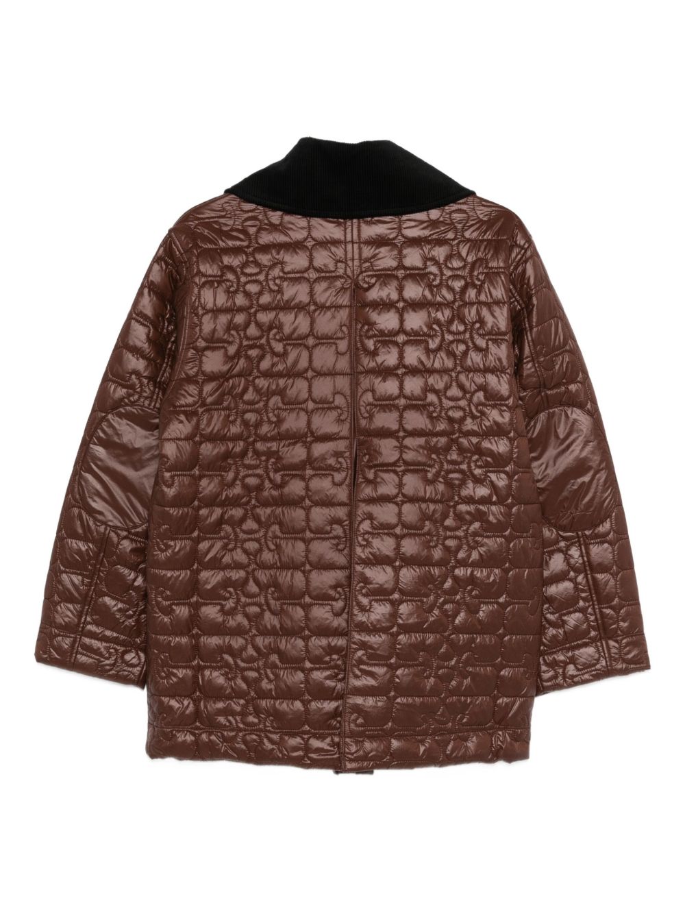 Ganni Jackets Brown quilted nylon jacket