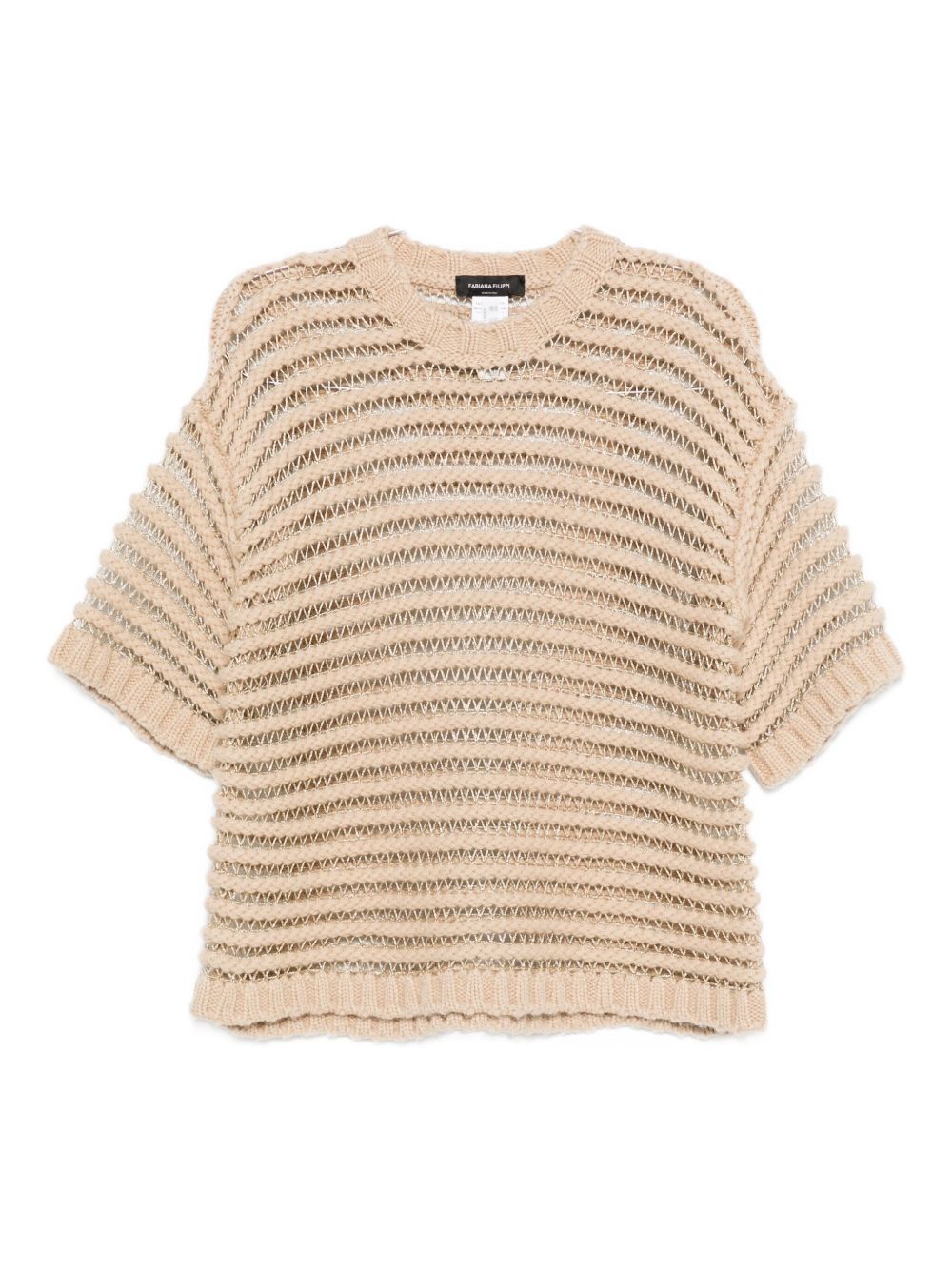 Fabiana Filippi Beige Open‑Knit Sweater