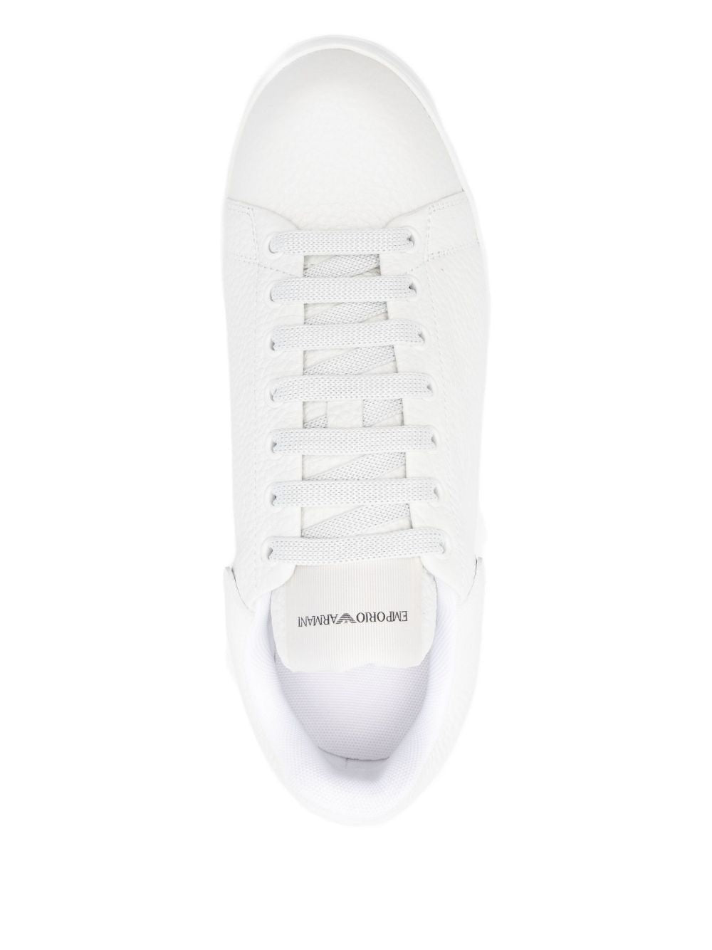 Zapatillas deportivas exclusivas de EMPORIO ARMANI en piel de becerro blanca