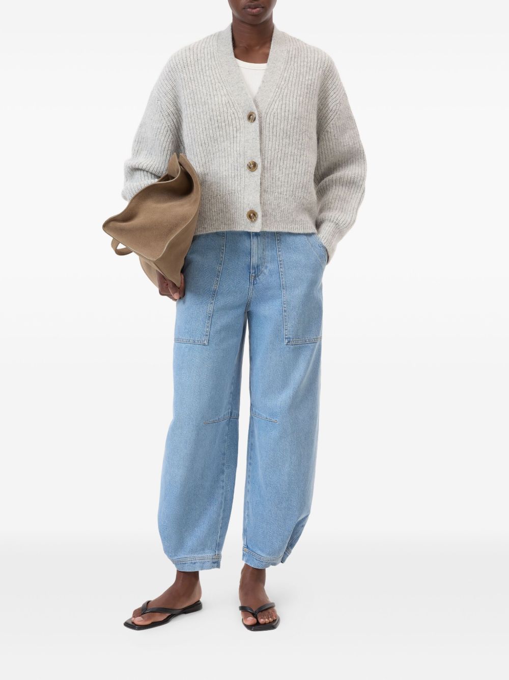 Closed Sweaters Light Grey wool blend cardigan