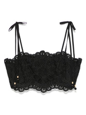 Zimmermann Top Black with Lace Embroidery