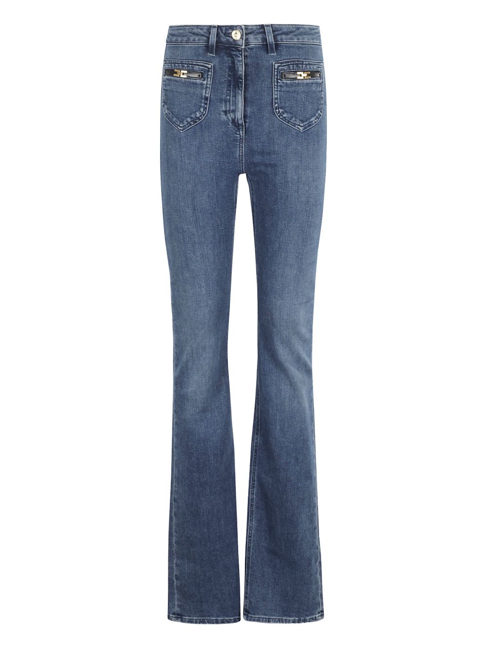 Elisabetta Franchi Jeans Blue high waist flared leg