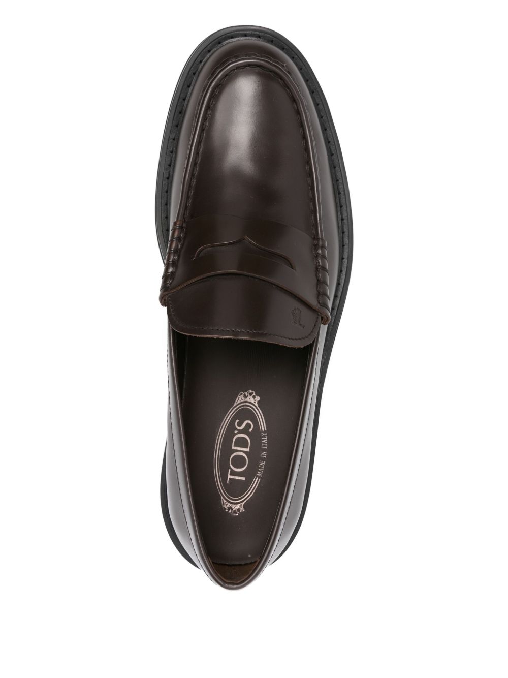 Tod's Flat Shoes — Chocolate Brown Leather Moccasins