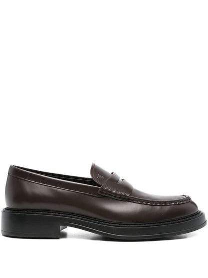 Tod's Flat Shoes — Chocolate Brown Leather Moccasins