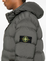 Stone Island Coats Grey hooded down jacket
