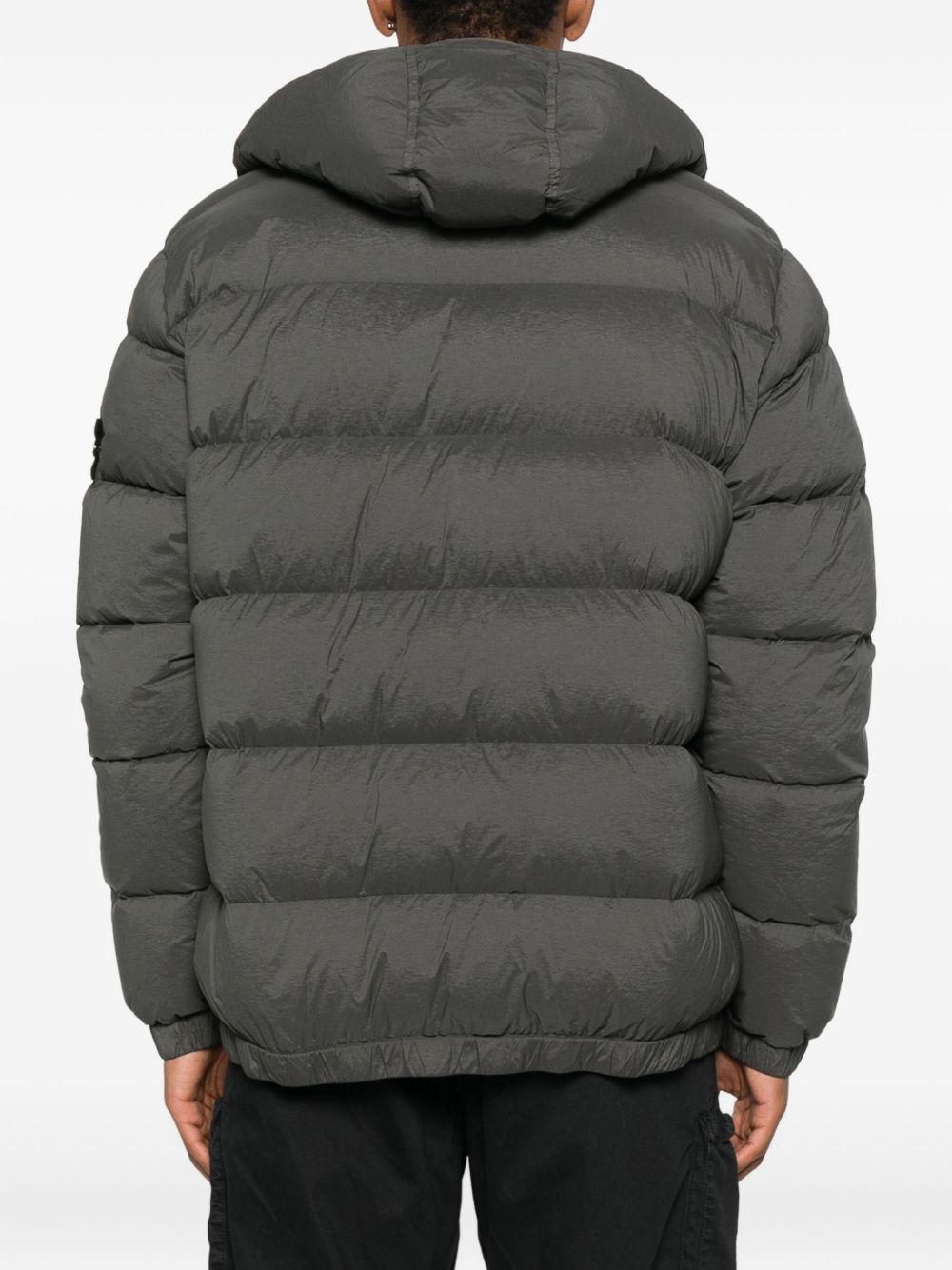 Stone Island Coats Grey hooded down jacket