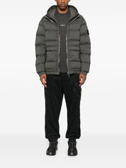 Stone Island Coats Grey hooded down jacket