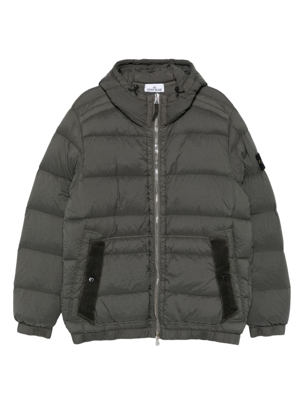 Stone Island Coats Grey hooded down jacket