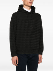 Emporio Armani Exclusive Black Quilted Hoodie Sweater