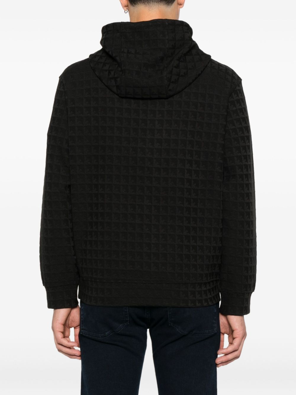Emporio Armani Exclusive Black Quilted Hoodie Sweater