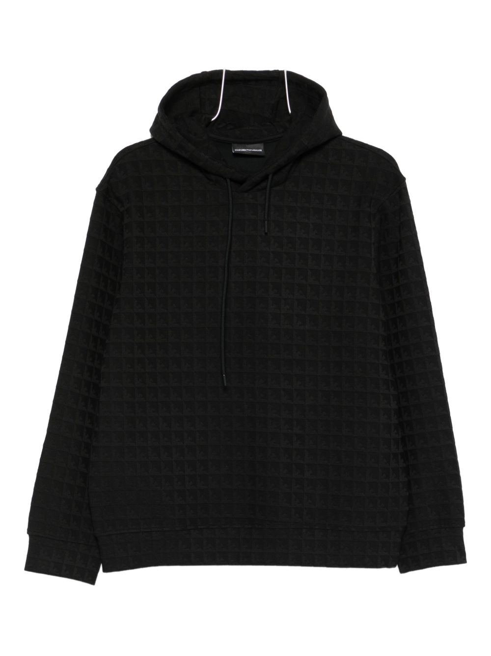 Emporio Armani Exclusive Black Quilted Hoodie Sweater