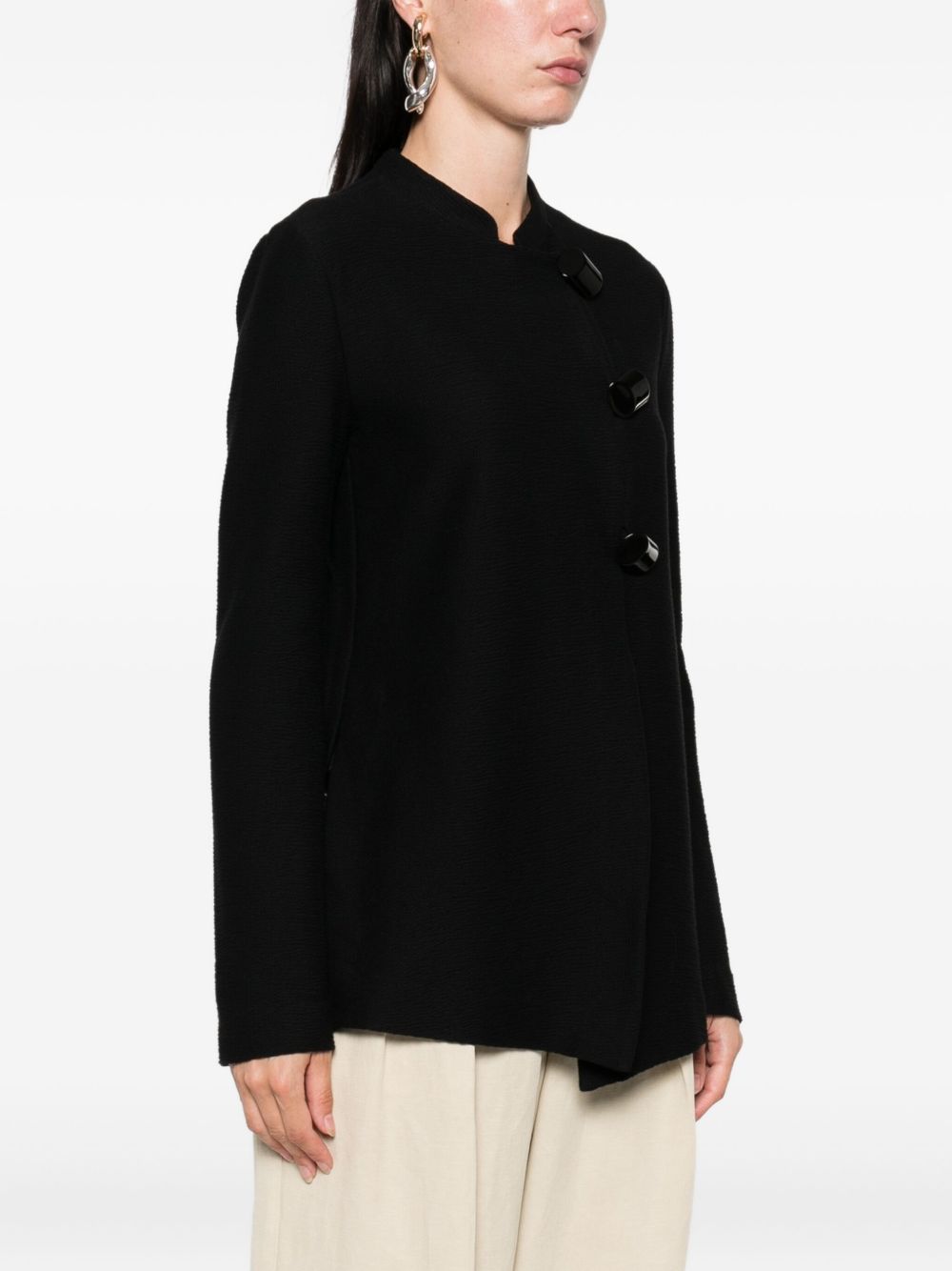 Emporio Armani Black Jacket — Cotton Single‑Breasted Elegance