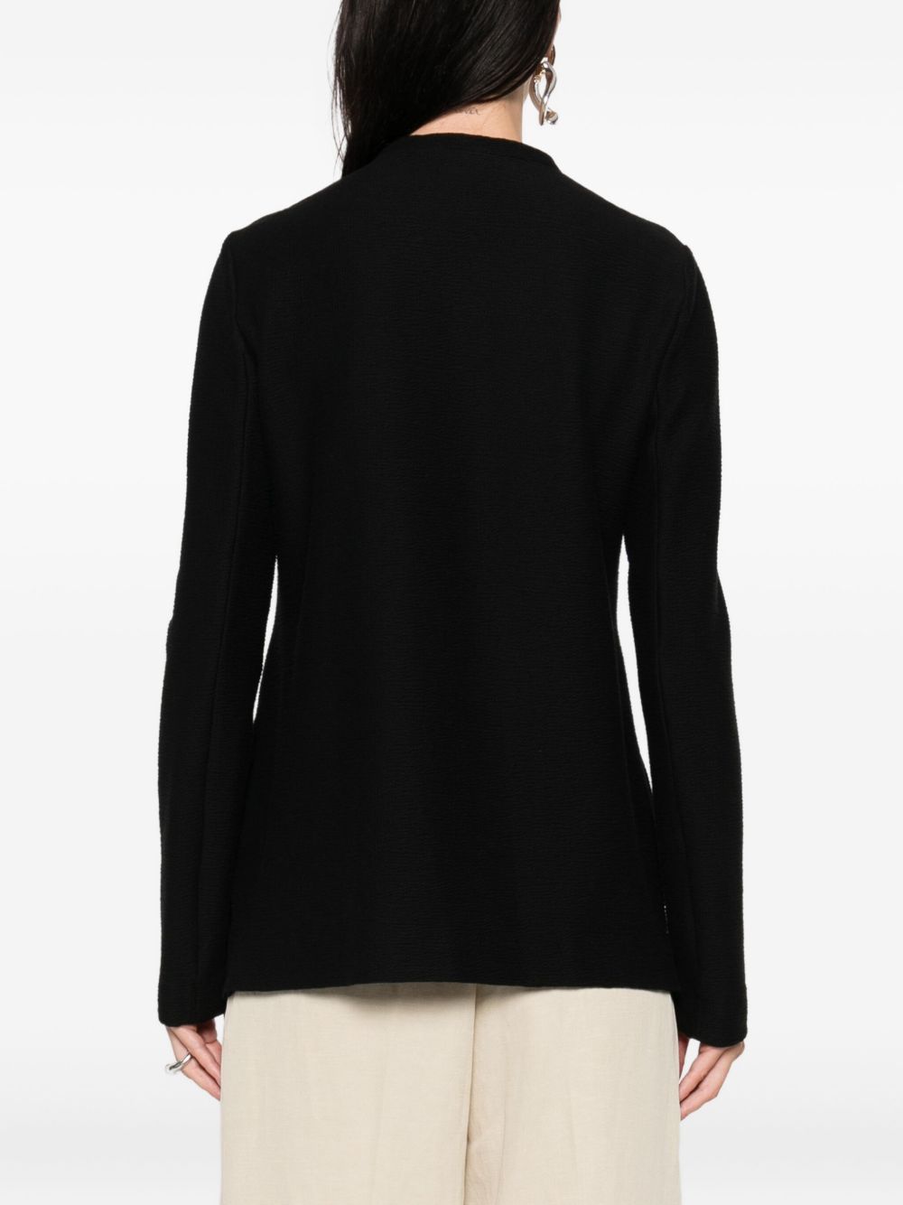 Emporio Armani Black Jacket — Cotton Single‑Breasted Elegance