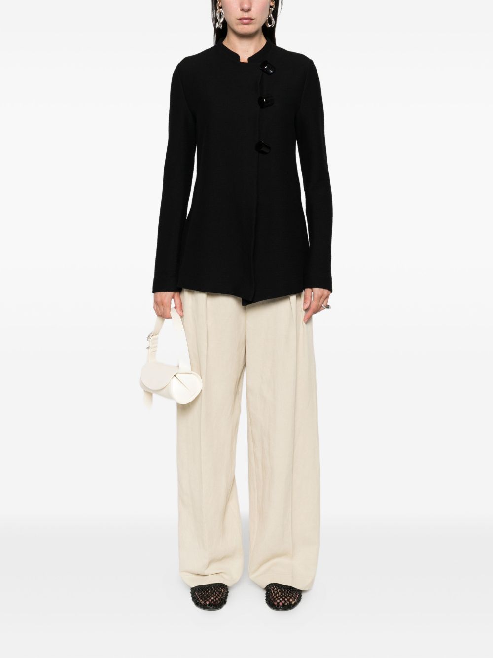 Emporio Armani Black Jacket — Cotton Single‑Breasted Elegance