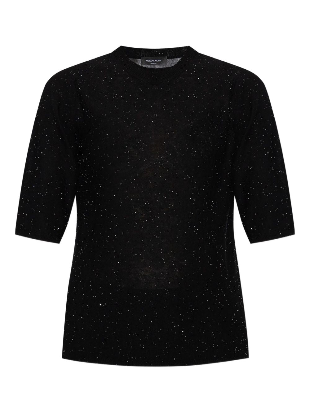 Fabiana Filippi Sweaters Black — Wool Crewneck Top