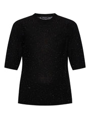Fabiana Filippi Sweaters Black — Wool Crewneck Top