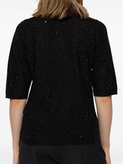 Fabiana Filippi Sweaters Black — Wool Crewneck Top