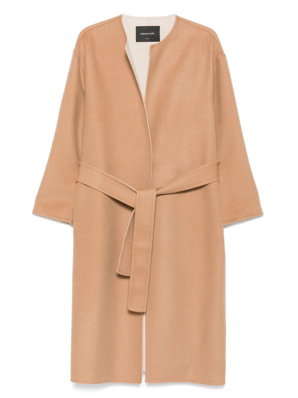 Beige Wool Belted Coat — Fabiana Filippi