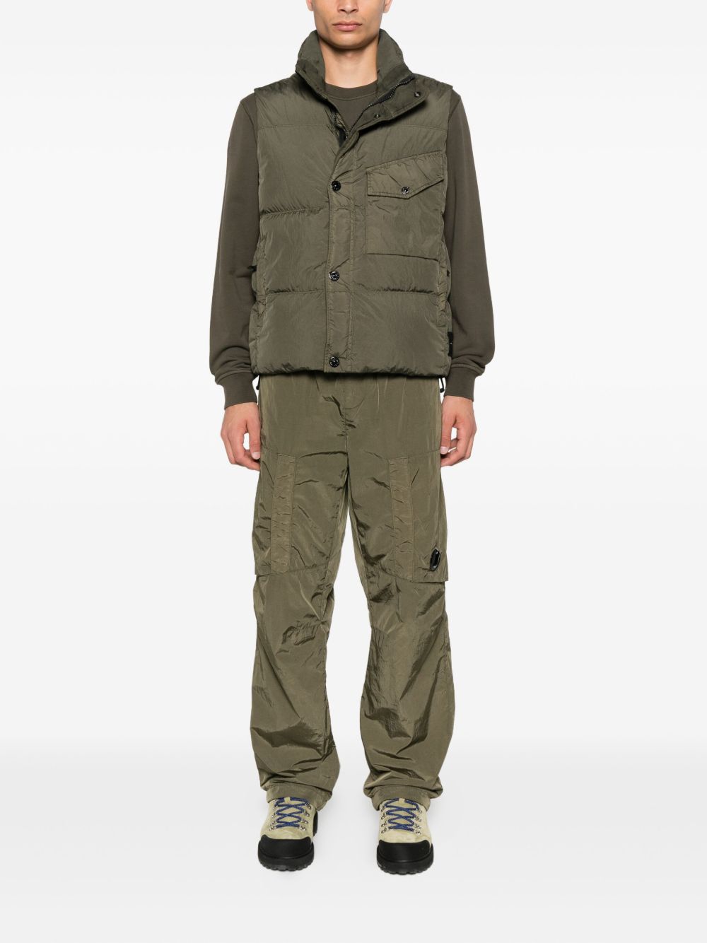 Stone Island Jackets Green sleeveless nylon down vest