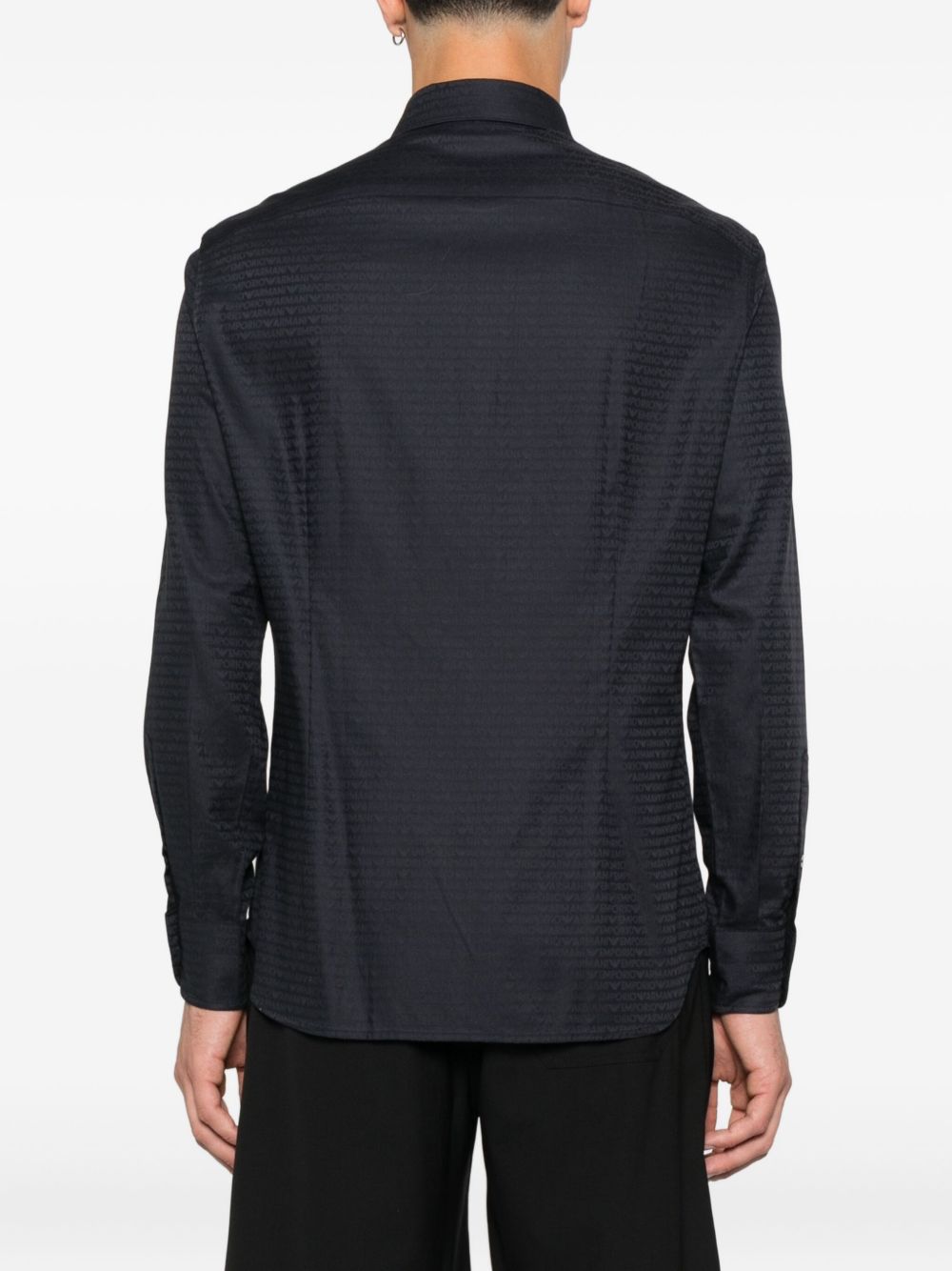 Emporio Armani Blue Long‑Sleeve Cotton Shirt
