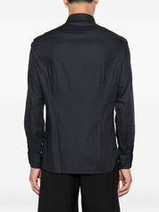 Emporio Armani Blue Long‑Sleeve Cotton Shirt