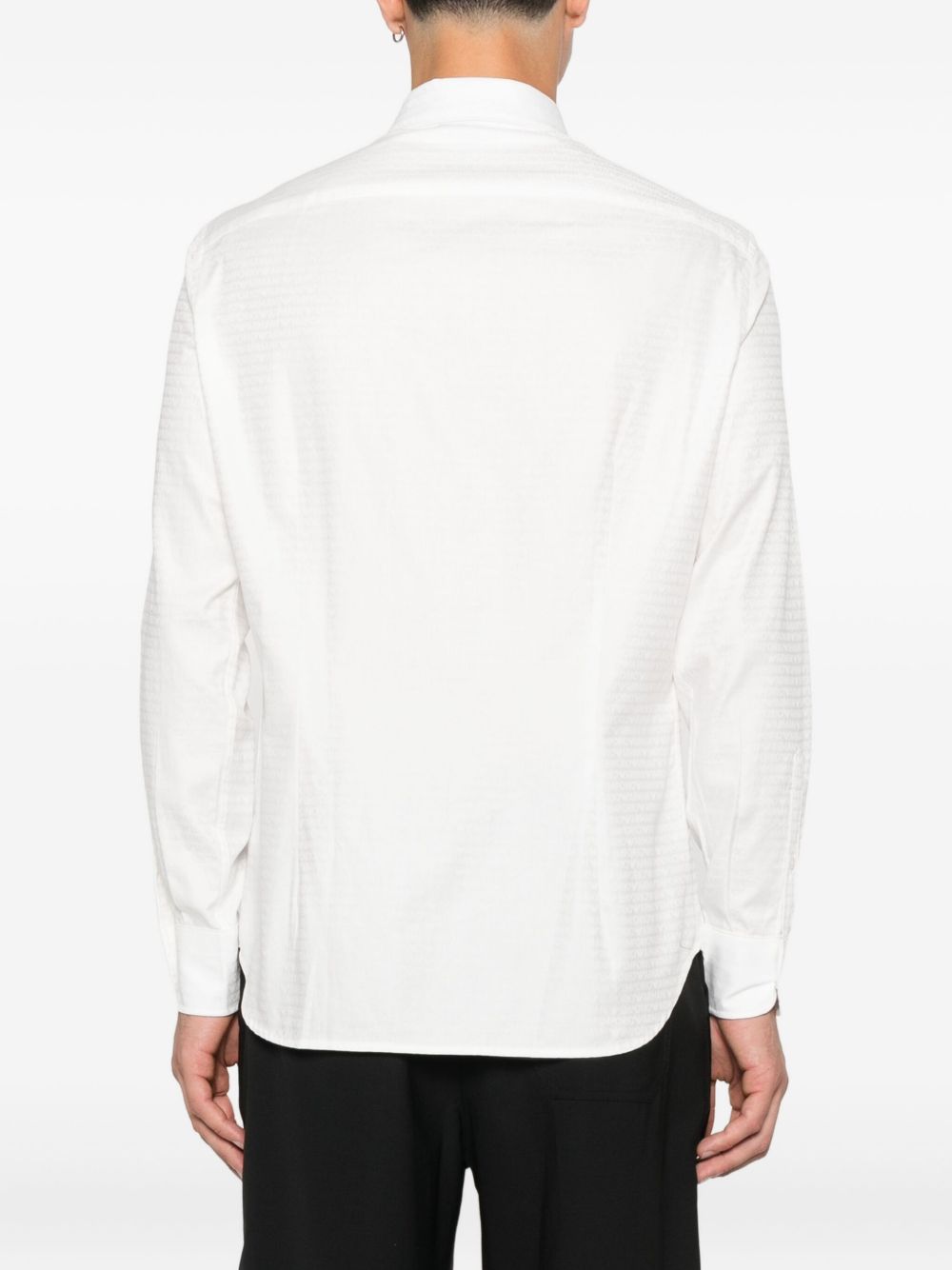 Emporio Armani White Cotton Long‑Sleeve Shirt
