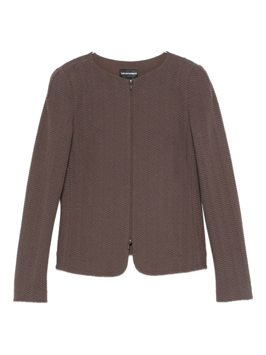 Emporio Armani Jackets Dove Grey — Cotton-Blend Blazer