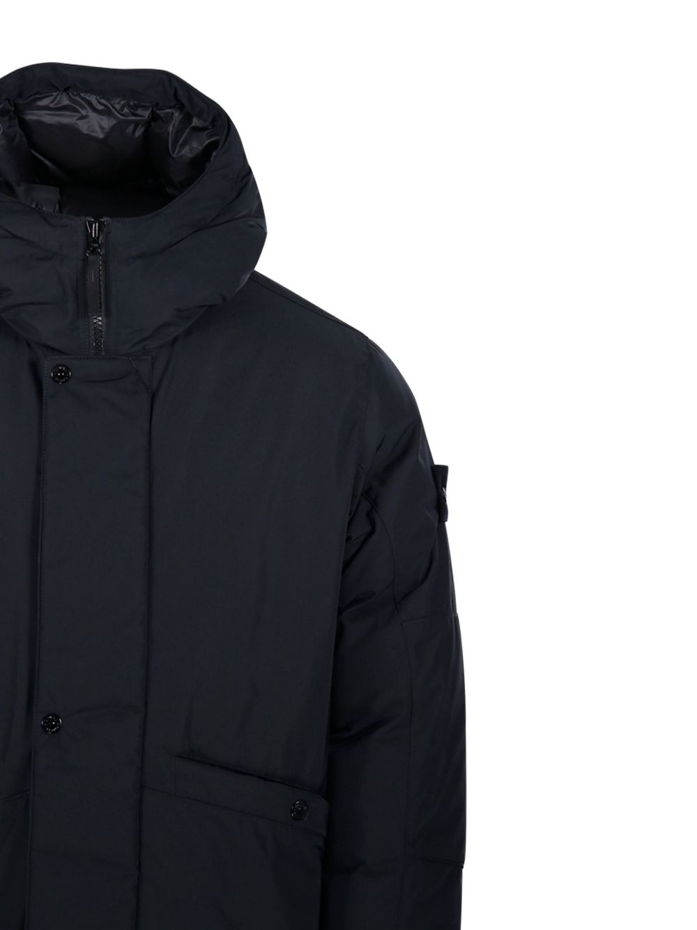 Stone Island Coats Black hooded parka