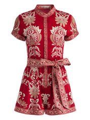 Alice + Olivia Dresses Red floral cotton romper