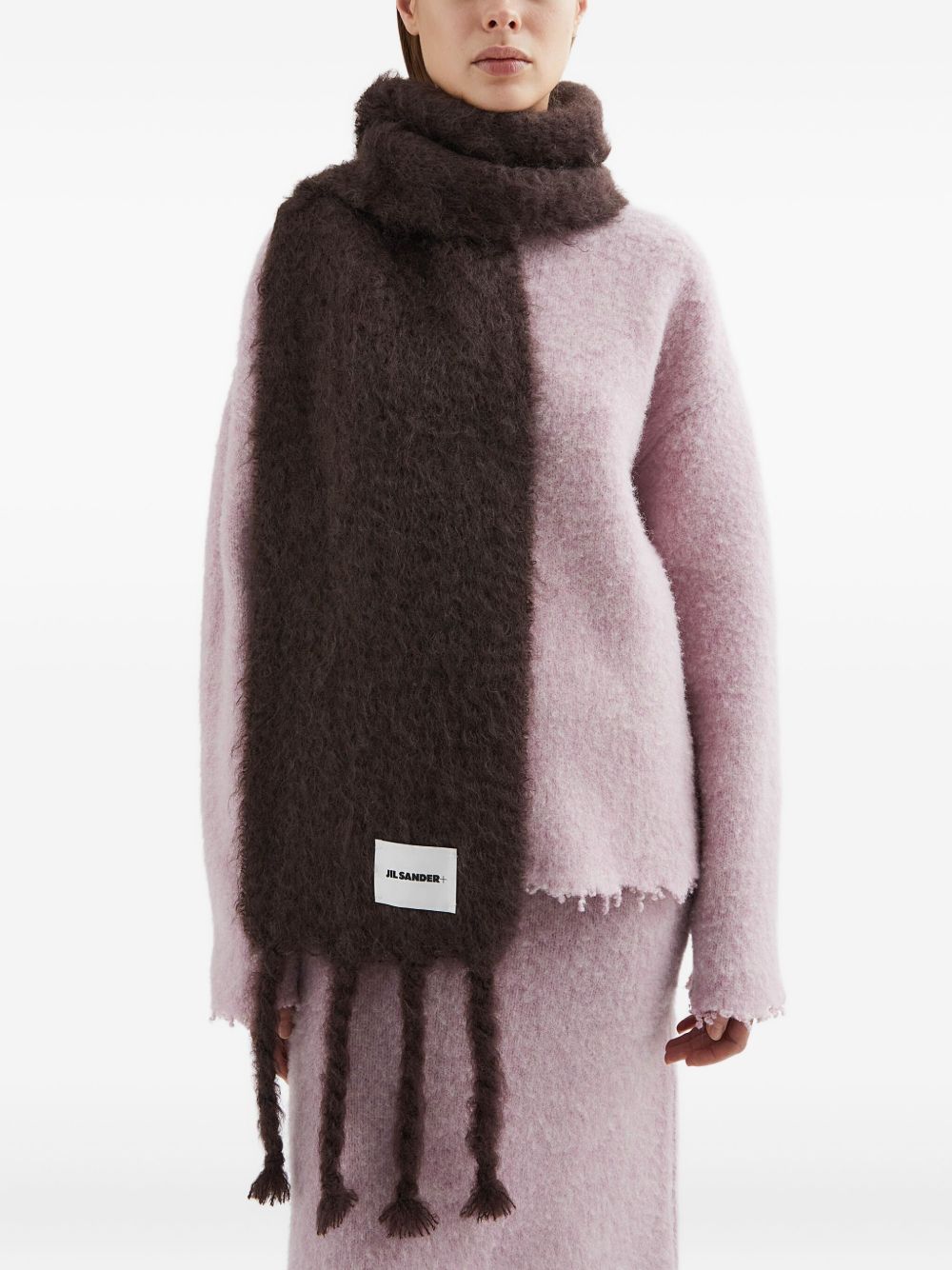 Jil Sander Plus Scarfs Bordeaux wool knit