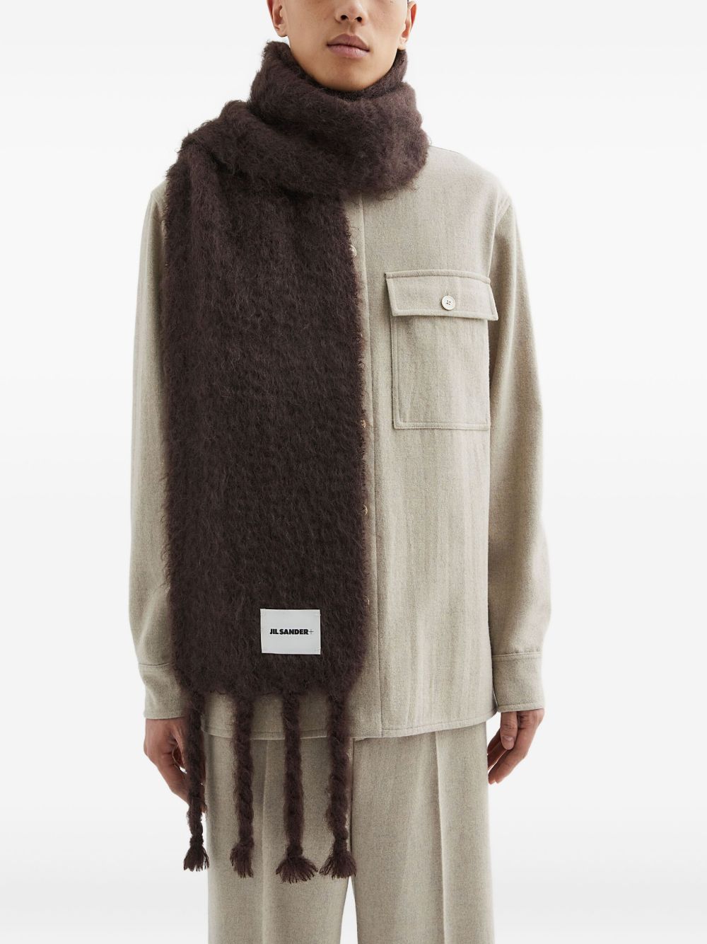 Jil Sander Plus Scarfs Bordeaux wool knit