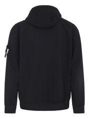 Stone Island Coats Black hooded jacket