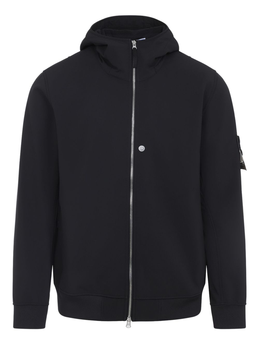 Stone Island Coats Black hooded jacket