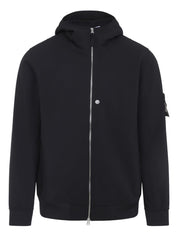 Stone Island Coats Black hooded jacket