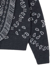 Alanui Sweaters Grey wool cashmere cardigan bomber