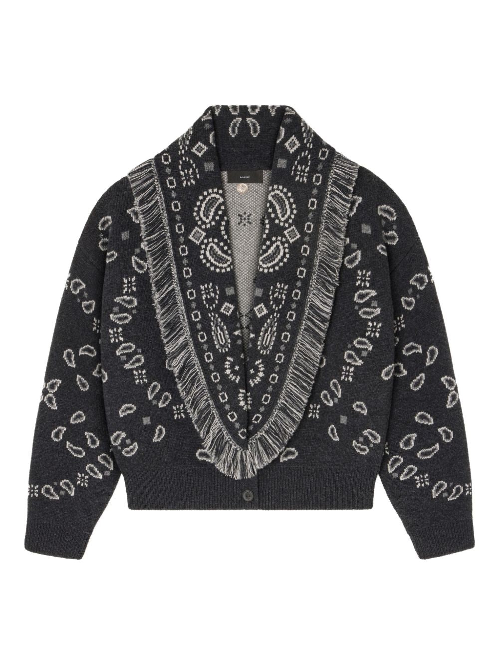 Alanui Sweaters Grey wool cashmere cardigan bomber