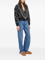 Alanui Sweaters Grey wool cashmere cardigan bomber