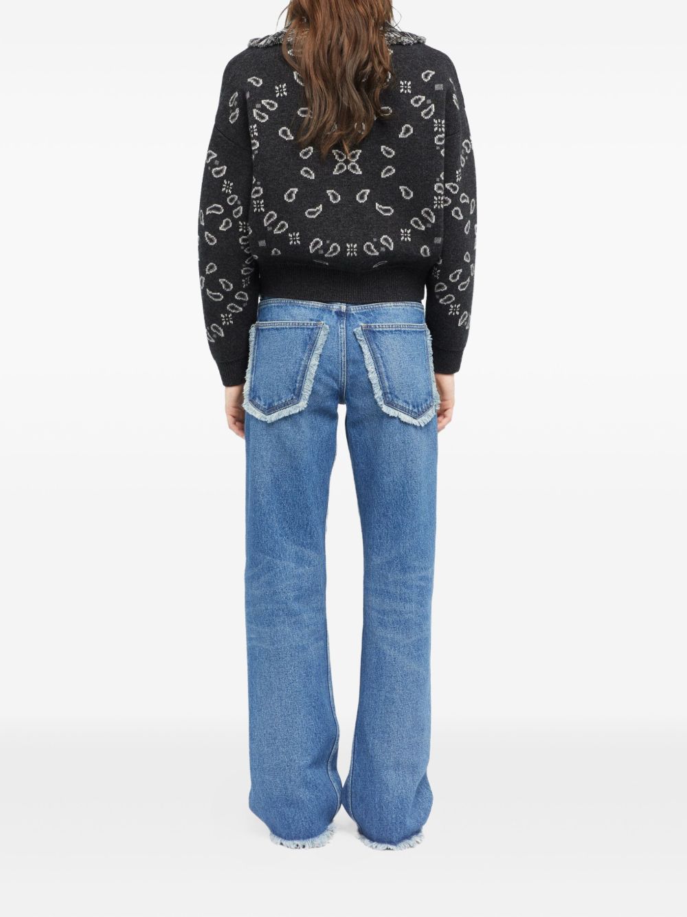 Alanui Sweaters Grey wool cashmere cardigan bomber