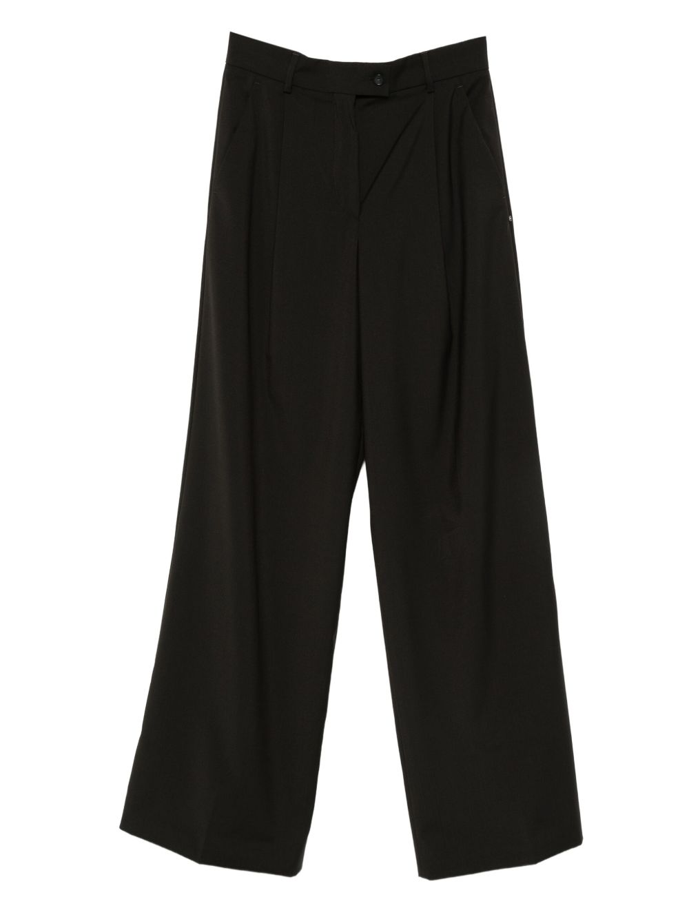 SPORTMAX PRE High‑Waist Trousers — Black Pleated Elegance