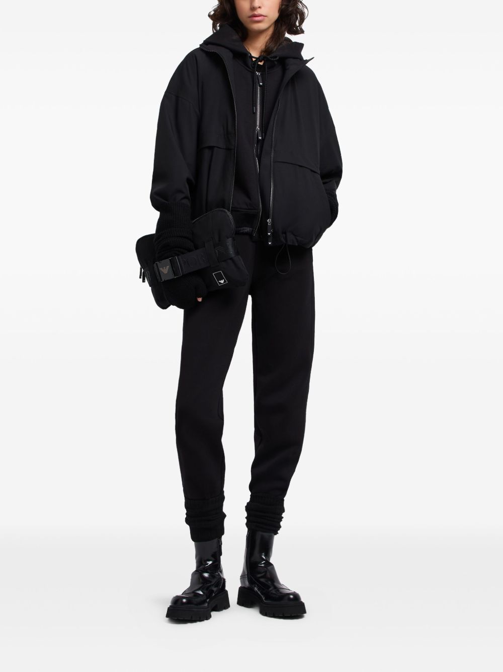 Emporio Armani Capsule Trousers — Black Cotton Sweatpants