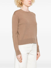 Camel Wool Crew Neck Sweater — S Max Mara