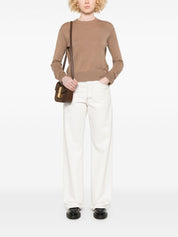 Camel Wool Crew Neck Sweater — S Max Mara