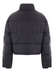Courreges Pre Coats Black silk nylon puffer